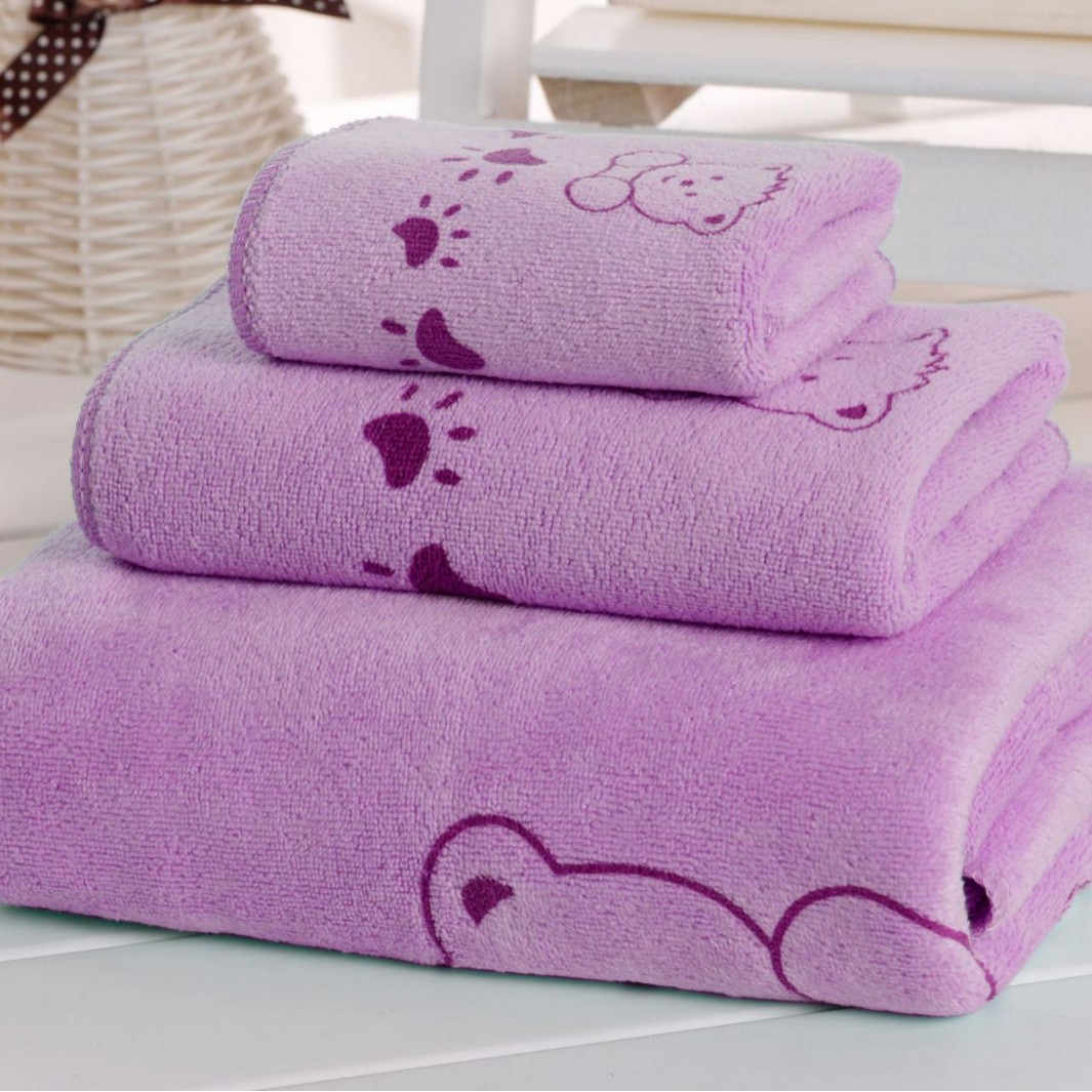 Baby Products For Face - 3pcs Cartoon Bear Baby Bath Towel