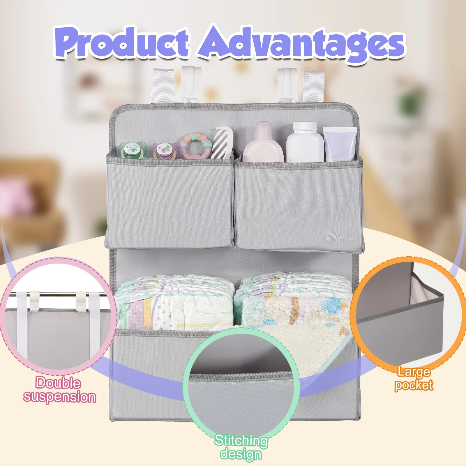 2 Tier Hanging Diaper Organize - Baby Products Basket recension och pris