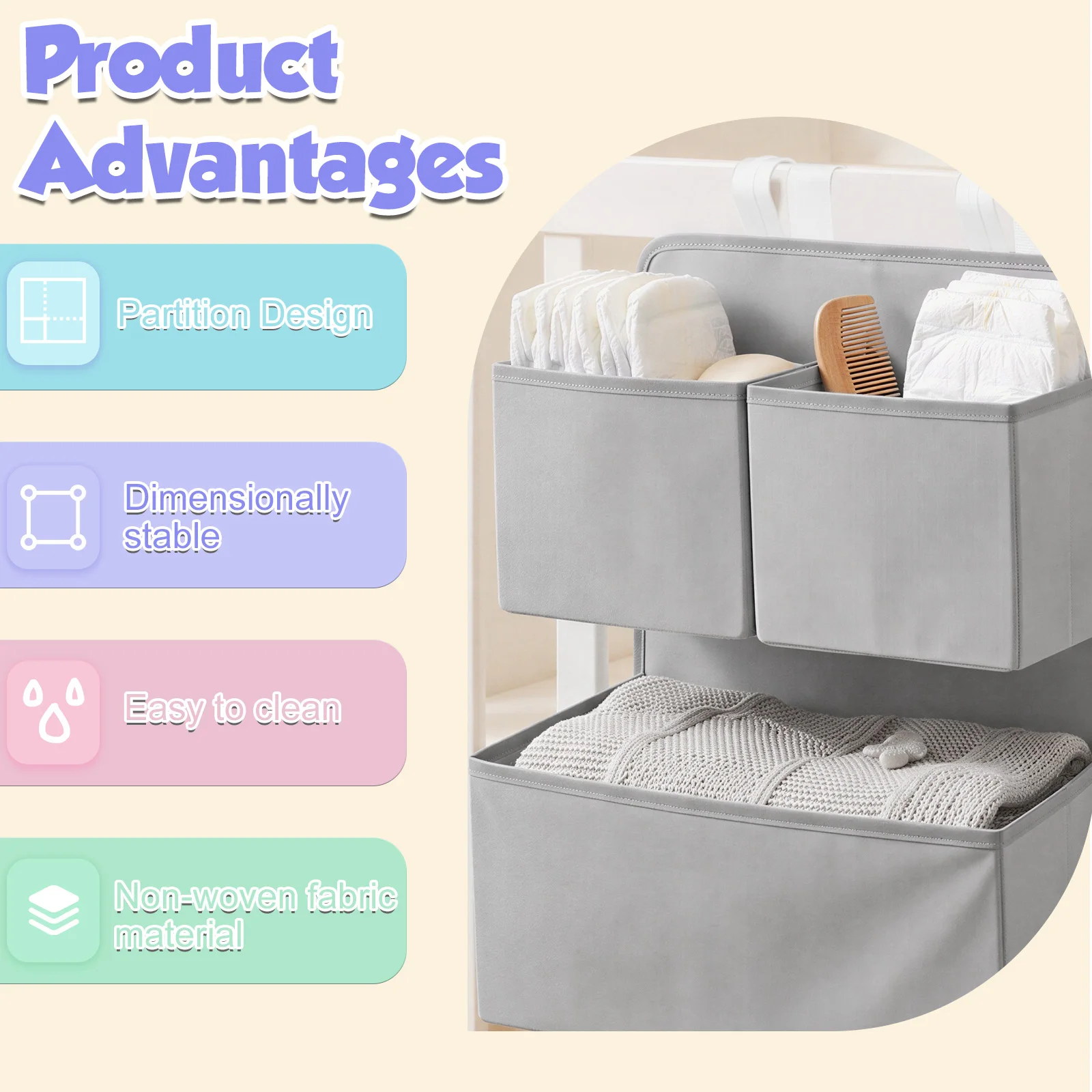 2 Tier Hanging Diaper Organize - Baby Products Basket recension och pris